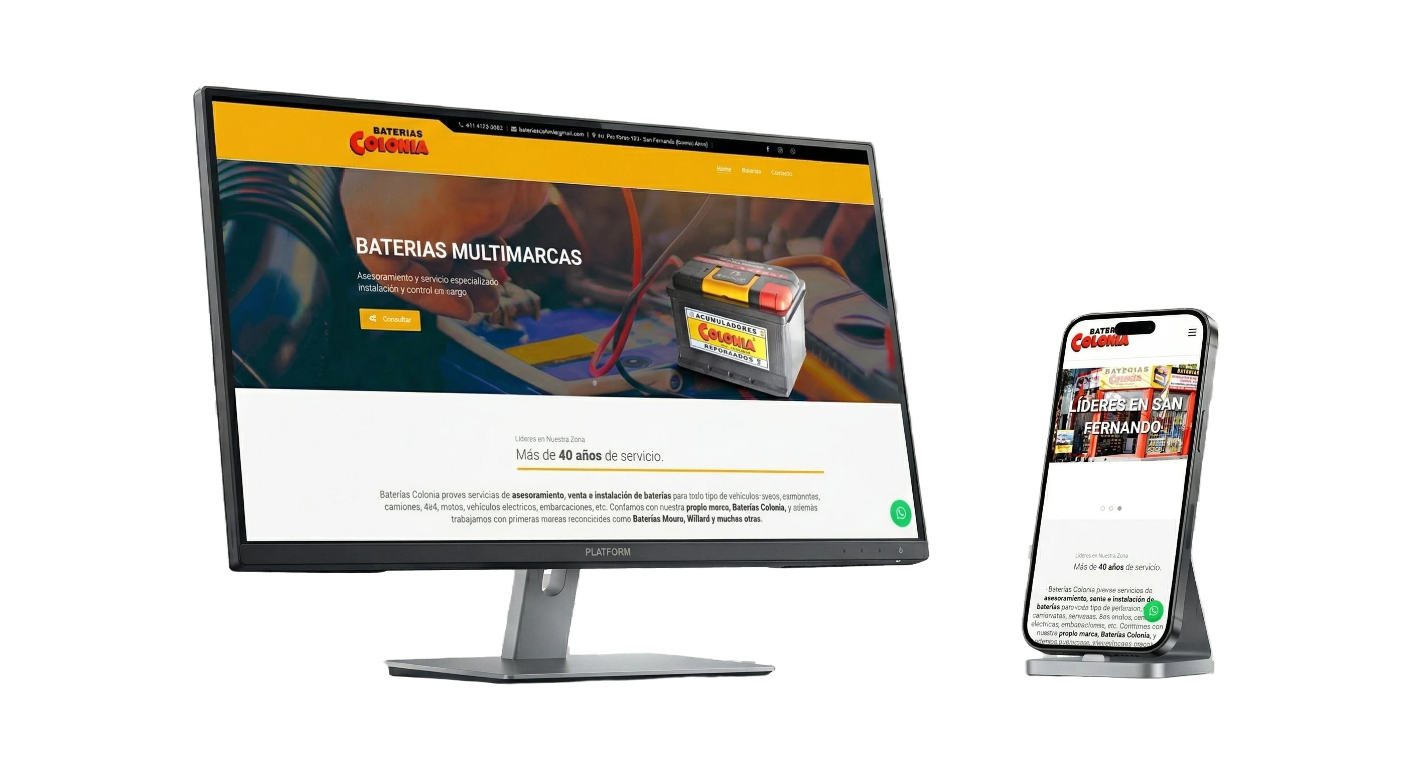Sitio web de Baterías Colonia